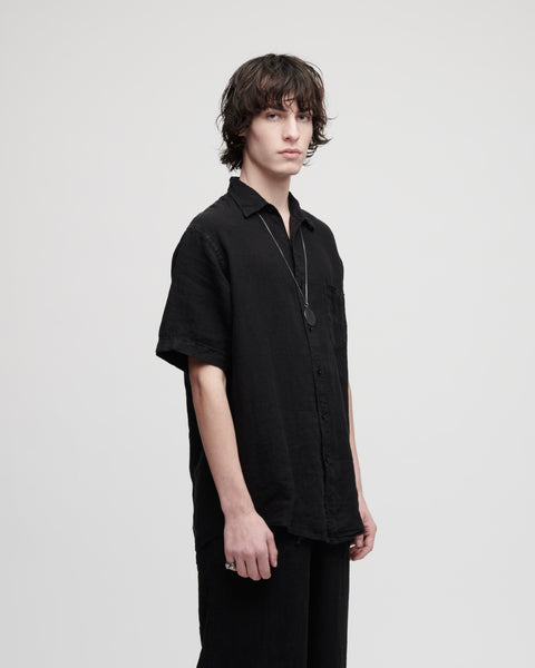 Black Linen Shirt (WAREHOUSE)