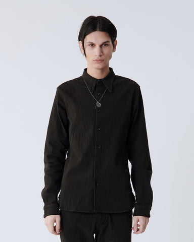 Black Crinkled Shirt (WAREHOUSE)