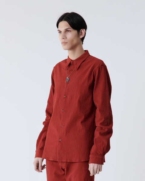 Red Crinkled Shirt