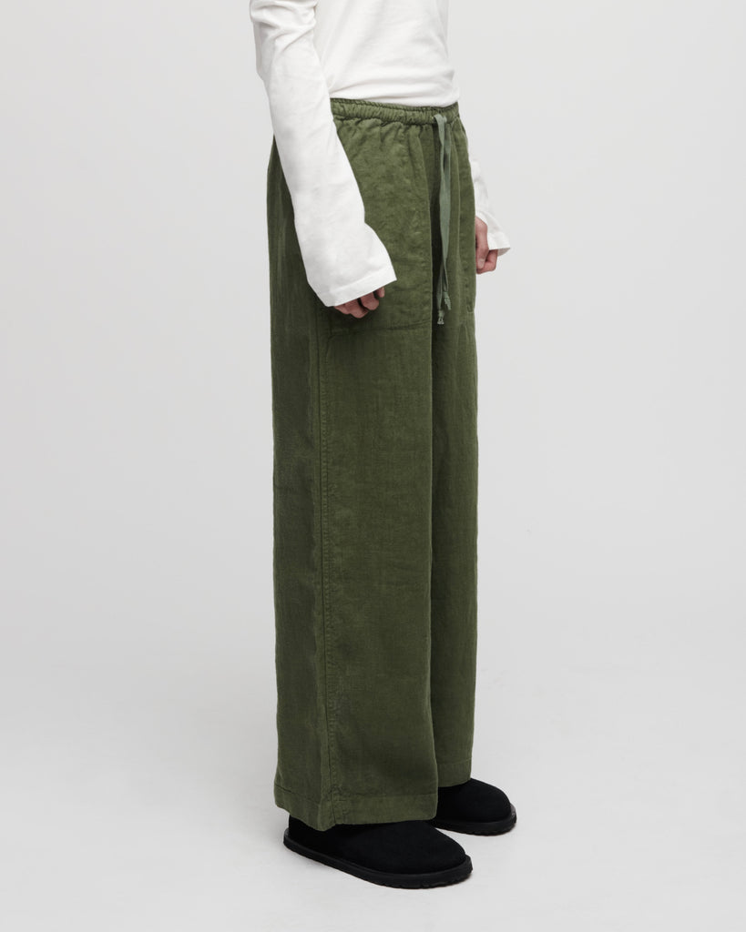 PT01 line linen pants green style05 31