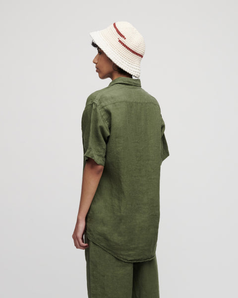 Green Linen Shirt (WAREHOUSE)